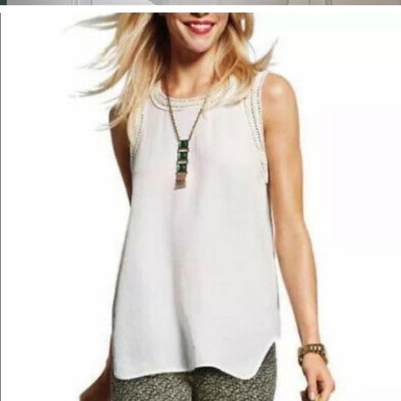CAbi #5042 S Marisa Top Ivory Crocheted Lace Tank Comfy Soft material NWOT - Picture 1 of 6